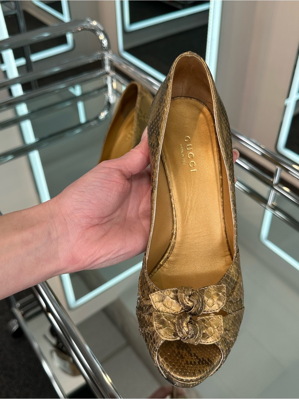 Gucci python peep-toe heel - Picture 10 of 10